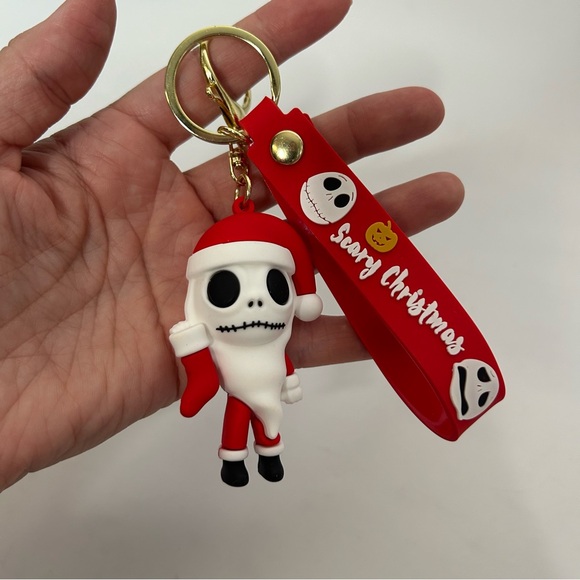 Disneys Nightmare Before Christmas Jack Skellington Rubber Keychain unisex NEW - Picture 9 of 11